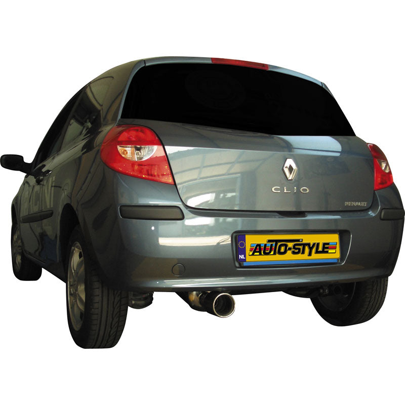 InoXcar, 100% Edelstahl Sportauspuff passend für Renault Clio III 1.4 16v (98PS) 2005- 102mm, Inox
