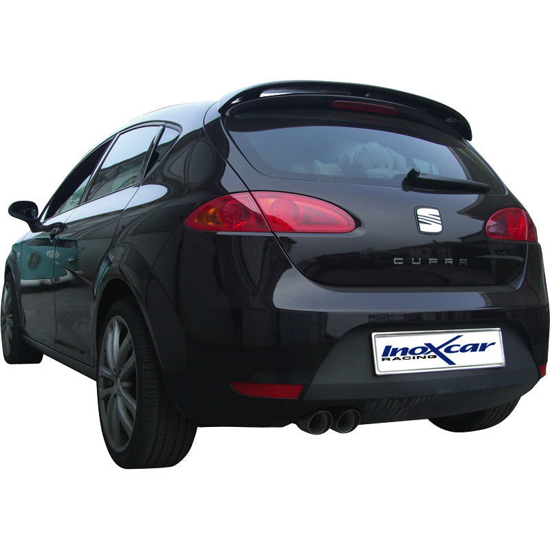 InoXcar, 100% Edelstahl Sportauspuff passend für Seat Leon 1P 2.0 TFSi Cupra (240PS) 2005- 2x76mm Racing, Inox