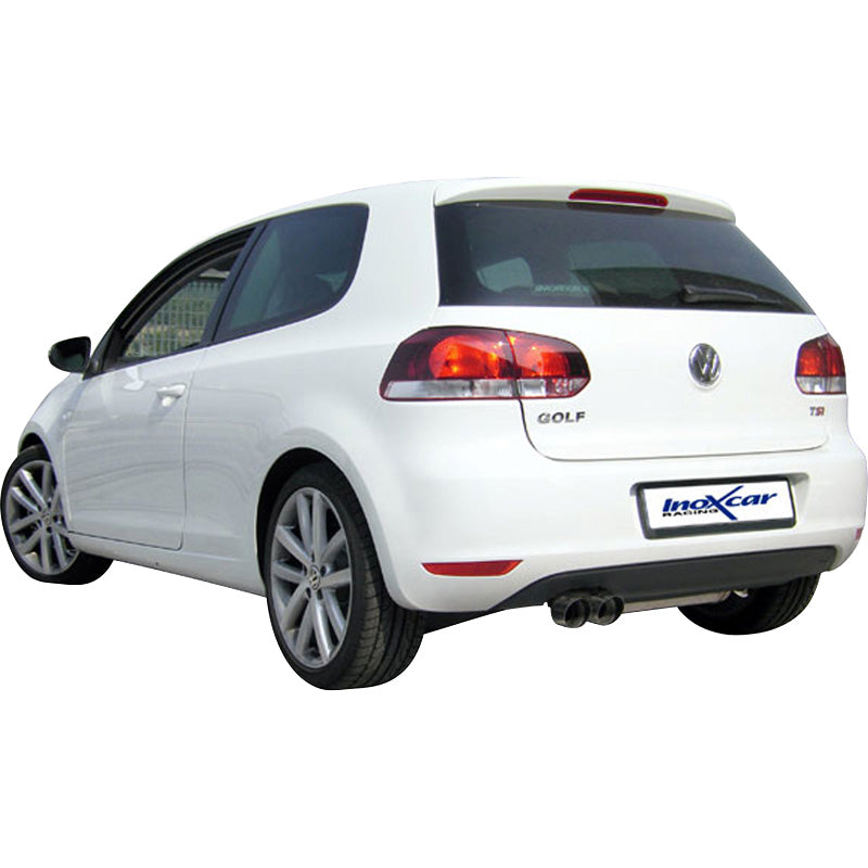 InoXcar, 100% Edelstahl Sportauspuff passend für Volkswagen Golf VI 1.4TSi (160PS) 2008- 2x80mm Racing, Inox