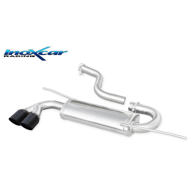 InoXcar, 100% Edelstahl Sportauspuff passend für Volkswagen Scirocco 1.4 TSI 122PS 2008- 2x80mm Ceramic Black, Inox, Schwarz