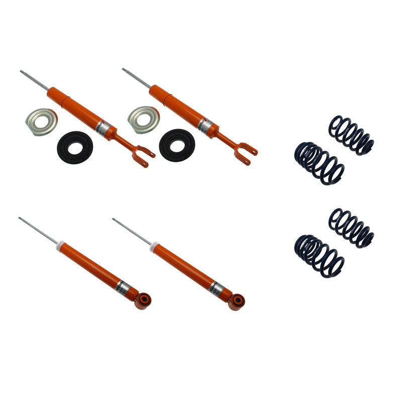 KONI, STR.T Kit passend für Audi A4 (B6/B7/8E) Limousine/Avant Quattro 2000-2007 - 45/45mm - VA-Last -1140kg (1120-3681), Stahl, Orange