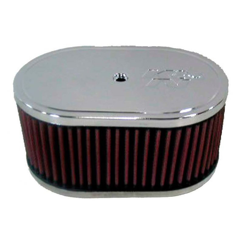 K&N, Sportluftfilter oval passend für Mikuni-Solex 40,44,48 PHH, SK Racing, Weber DCOE 40,42, Weber DCOE 45,48, Montagehöhe 85mm (56-1350), Baumwolle, Rot