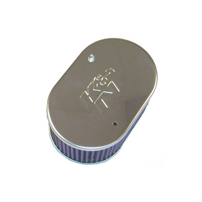 K&N, Sportluftfilter oval klein passend für Dellorto 40/45/48 DHLA, SK 40/45/47/50, Solex/Mikuni Solex 40/44/48 ADDH PHH, Weber 40/45/48 DCOE, Montagehöhe 85mm (56-9265), Rot