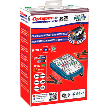 OptiMate, Batterioplader, 2x2 Bank, 12V/12,8V, 2A