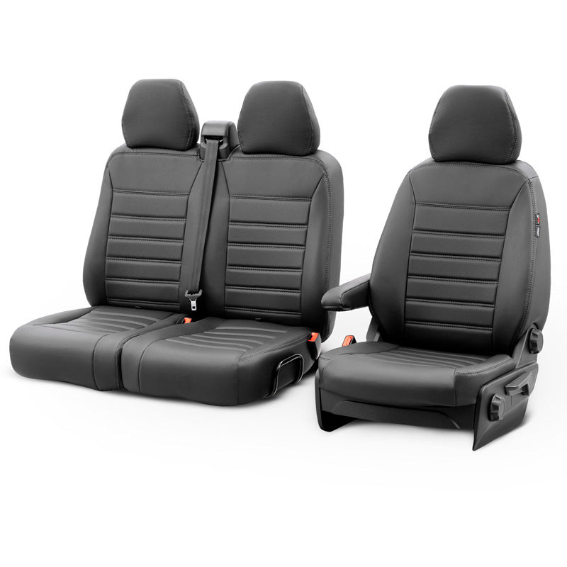 otoM New York Design Artificial leather seat covers 2+1 suitable for Fiat Ducato 2024- & Peugeot Boxer 2024 & Toyota Proace Max 2024- (armrest on driver's seat & in bench)
