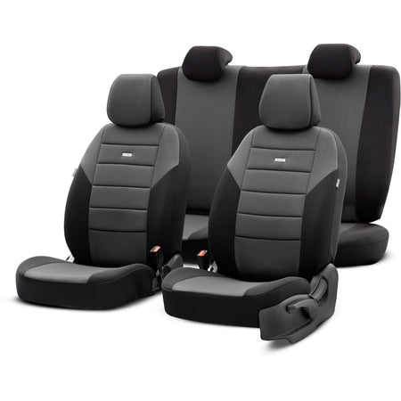 otoM, Sædeovertræk, 'SelectedFit One' Modern Design, Sort - 10-dele, passer til side-airbags