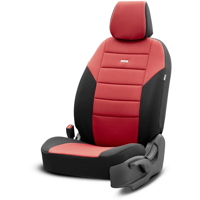 otoM, Sædeovertræk, Universal 'SelectedFit One' Sort/Bordeaux, 10-dele, passer til Side-Airbags
