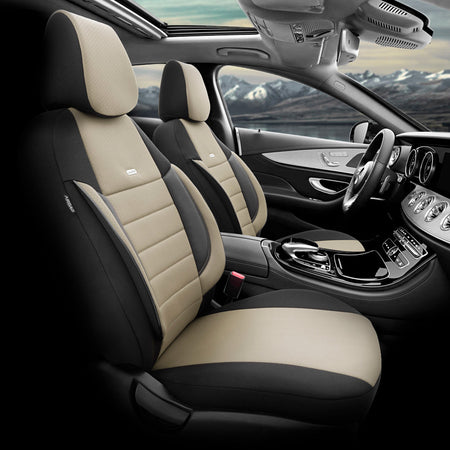 otoM, Sædeovertræk, Sort/Beige 'SelectedFit Pro', 11 styk, egnet til Side-Airbags