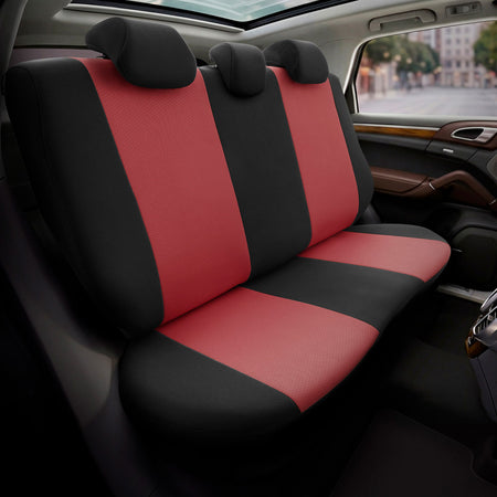 otoM, Sædeovertræk, 'SelectedFit Pro' Sort/Maroon, 11-dele, passer til Side-Airbags