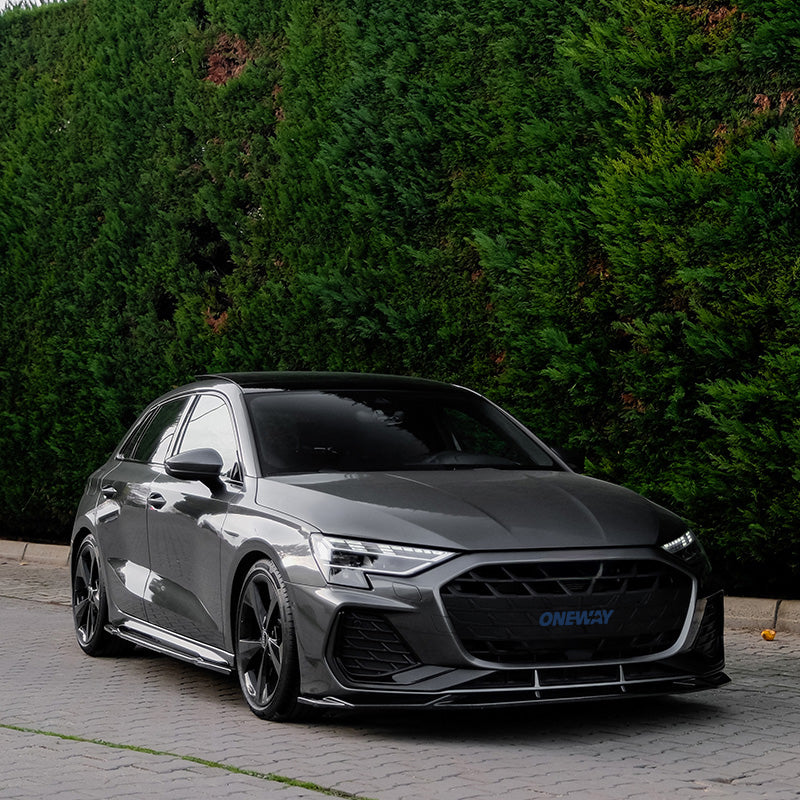 OneWay, Komplet body kit, Blank sort, passer til Audi A3 (8Y) Sedan S-Line/S3 Facelift (2025-)
