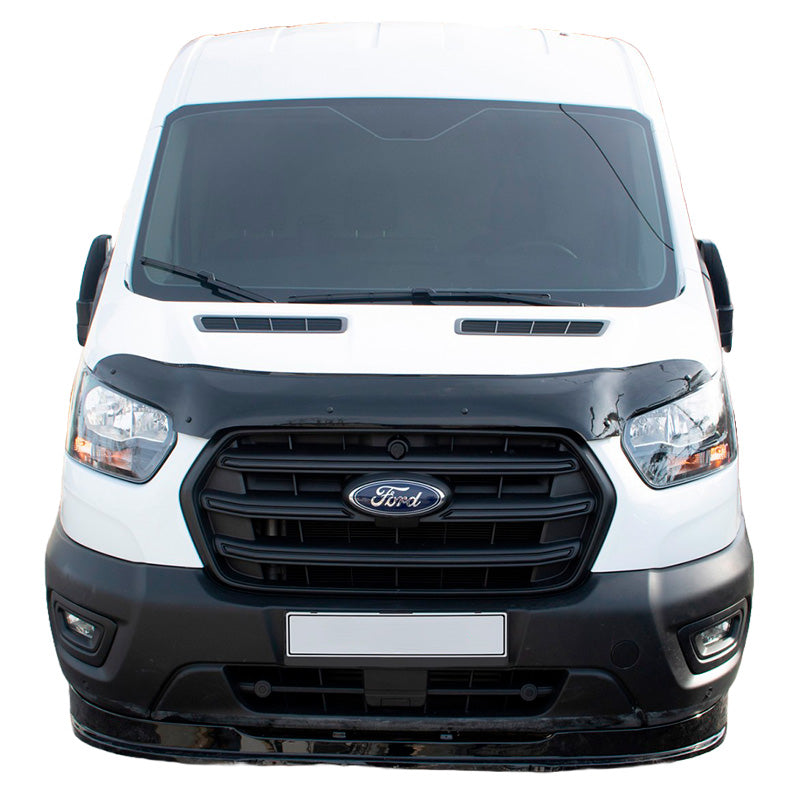 OneWay, Motorhjelmsbeskytter, Glossy sort, Passer til Ford Transit MK8 Facelift (2019-)