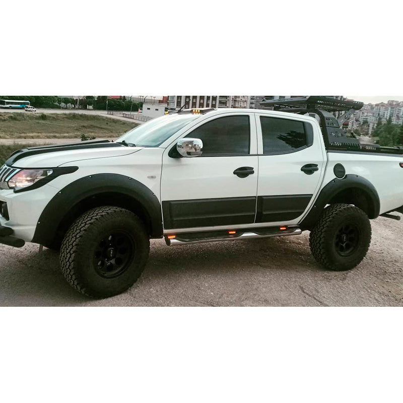 OneWay, Fender Flares sæt, Mat Sort, Passer til Mitsubishi L200 Triton 5 (2015-2019) & Fiat Fullback (2015-2019) – 4 dele