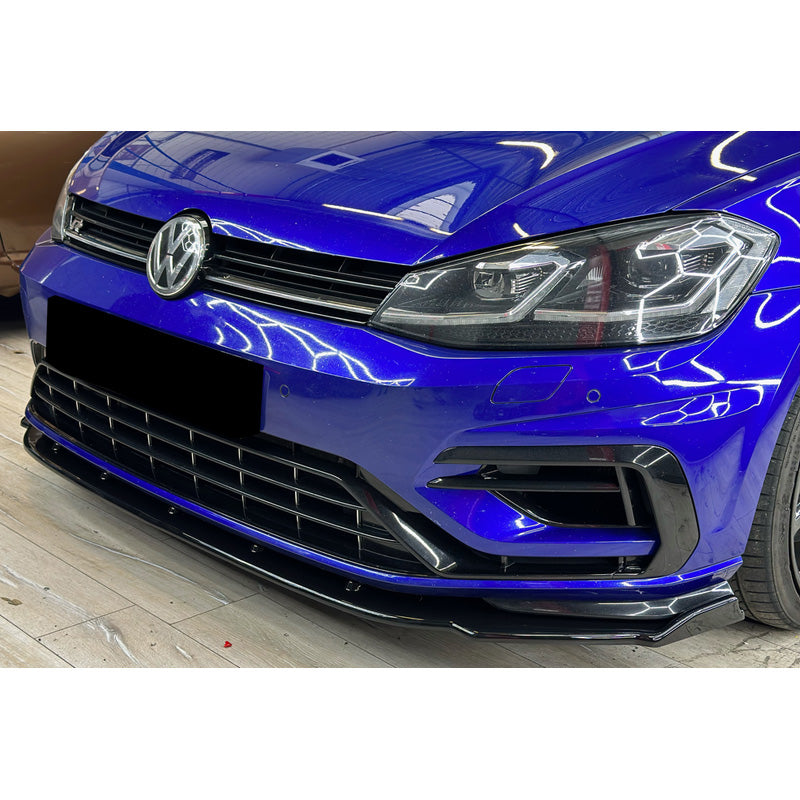 OneWay, Frontspoiler, Glansfuld sort, Passer til Volkswagen Golf VII (7.5) HB/Variant R 2017-2020