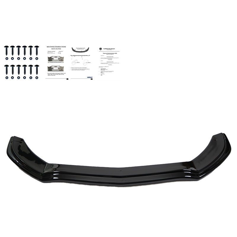 OneWay, Frontspoiler, Glossy Sort, Passer til Mercedes C-Class W205 C43 AMG Sedan/Combi 2016-2018, OEM Kvalitet