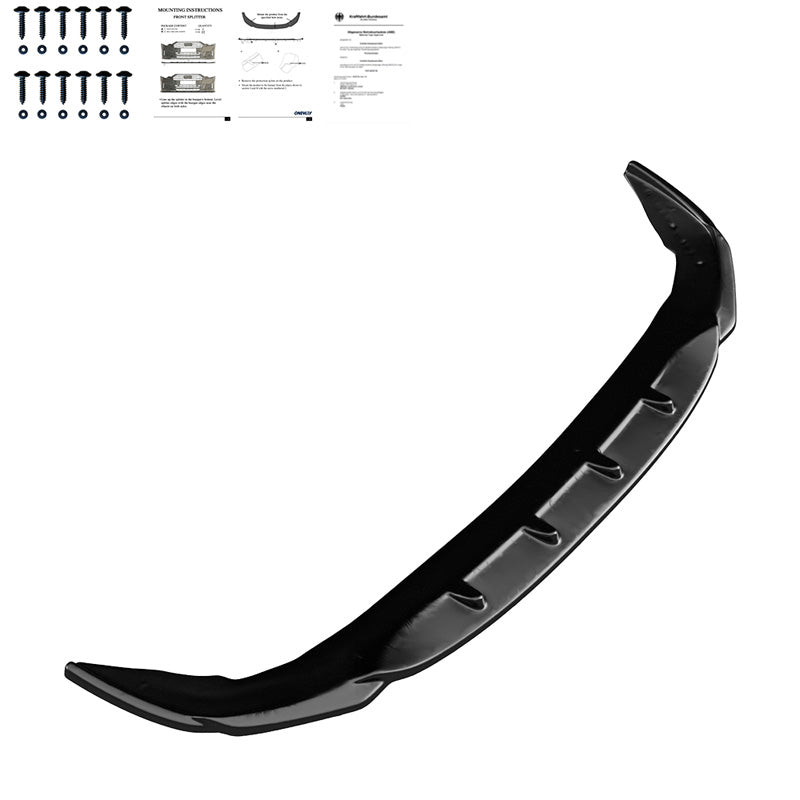 OneWay, Frontspoiler, Glansfuld sort, Passer til BMW 2-Series F44 Gran Coupe M-Pack/M235i (2019-), 'Sporty Elegance'