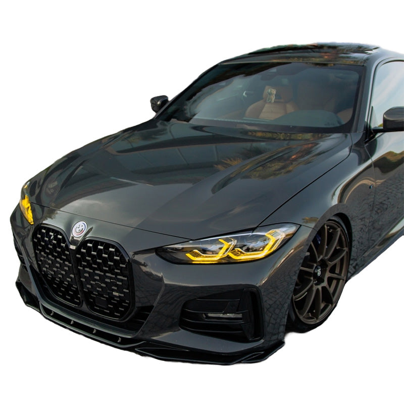 OneWay, Frontspoiler, Glossy Black, Passer til BMW 4-Series G22/G23 Coupe/Convertible M-Pack 2020-2024 & Facelift 2024