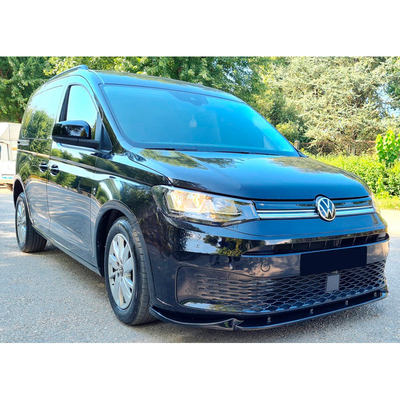 OneWay, Frontspoiler, Glossy Sort, Passer til Volkswagen Caddy MK5 (2020-), OEM kvalitet