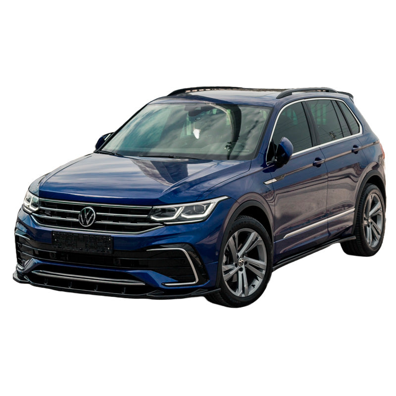 OneWay, Frontspoiler, Glossy sort, Passer til Volkswagen Tiguan II R/R-Line Facelift 2020-2024, ABE TÜV godkendt