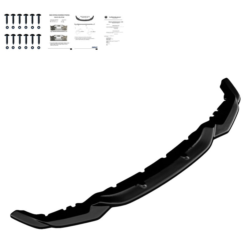 OneWay, Frontspoiler, Glansfuld sort, Passer til BMW M2 F87 2016-2020, Version 2