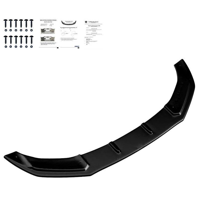 OneWay, Frontspoiler, Glossy sort, Passer til Audi TT RS 8J (2009-2013), OEM kvalitet