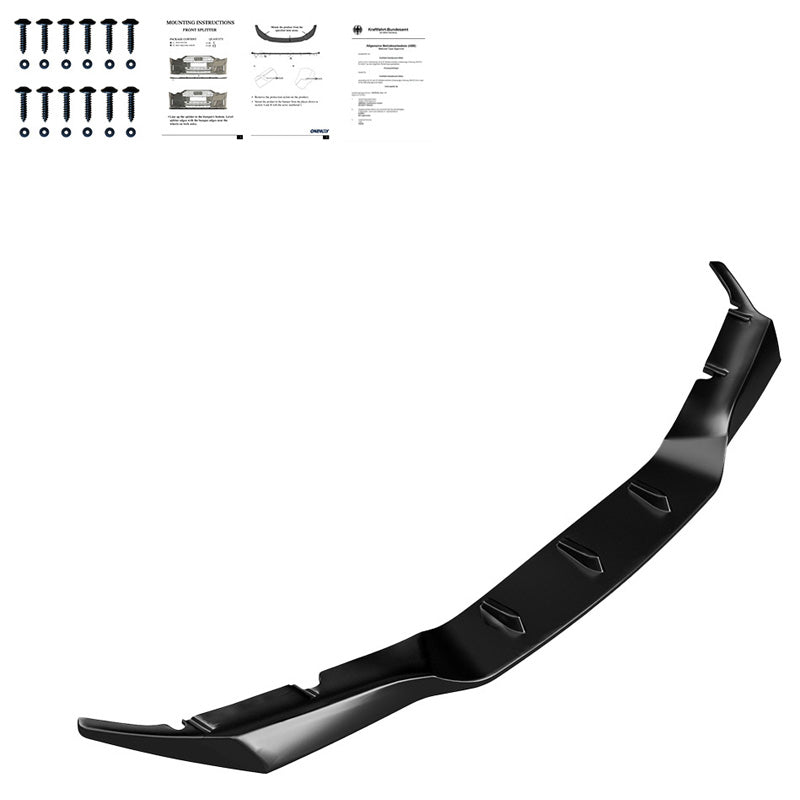 OneWay, Frontspoiler, Glossy Sort, Passer til BMW M5 F90 PreFacelift 2018-2020, OEM-kvalitet