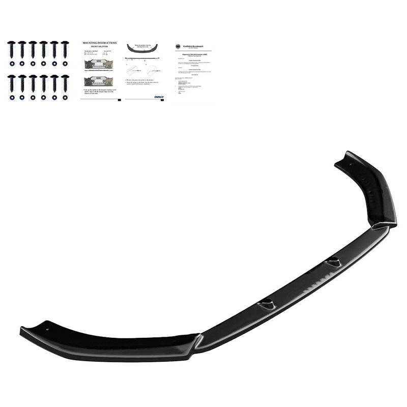 OneWay, Frontspoiler, Glanssort, Passer til Audi RS3 8V Sedan/Sportback Facelift 2017-2020, Version 2