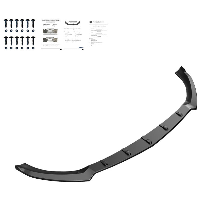 OneWay, Frontspoiler, Glossy sort, Passer til Mercedes CLA Coupe AMG-Line C118/X118 2019-