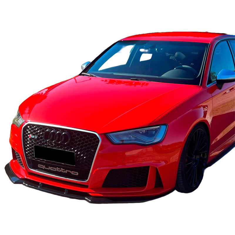 OneWay, Frontspoiler, Blank Sort, Passer til Audi RS3 8V Sportback (2015-2016)