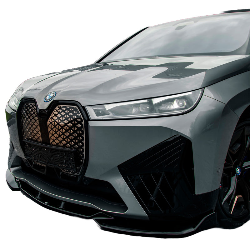 OneWay, Frontspoiler, Glansfuld sort, Passer til BMW iX M-Pack (i20) 2021-, 'Aerodynamisk Design'