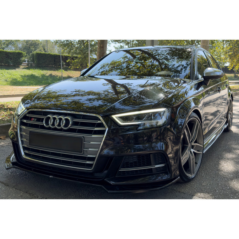 OneWay, Frontspoiler, Glossy sort, Passer til Audi S3 Sportback 8V Facelift (2016-2020)