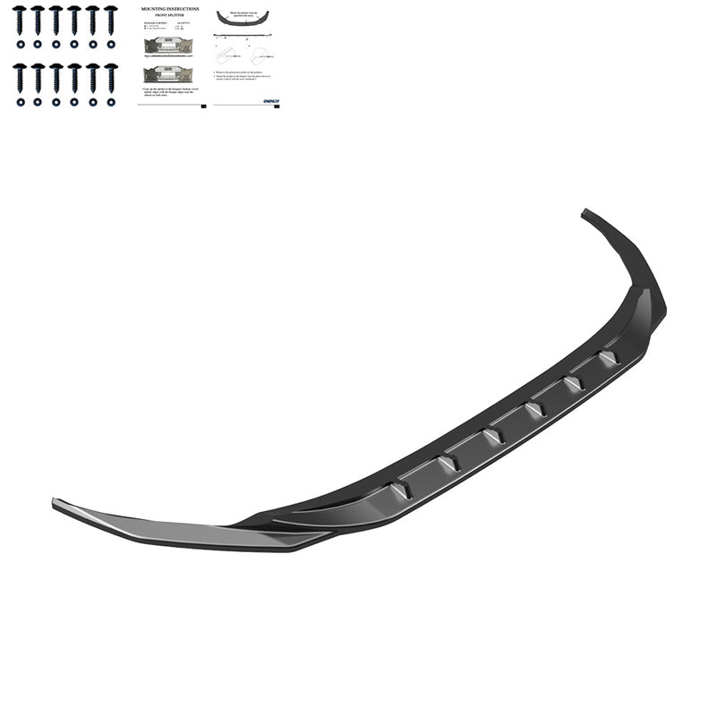 OneWay, Frontspoiler, Glanssort, Passer til Audi A3 (8Y) Sedan/Sportback 2020-2024, Uden S-Line/S3/RS3