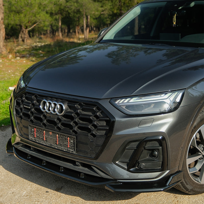 OneWay, Frontspoiler, Glanssort ABS-plast, Passer til Audi SQ5 / Q5 S-Line (FY) Facelift 2020-2024