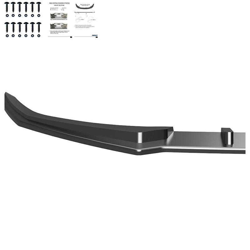 OneWay, Frontspoiler, Blank sort, passer til Hyundai i20 III (BC3) Facelift (2023-)