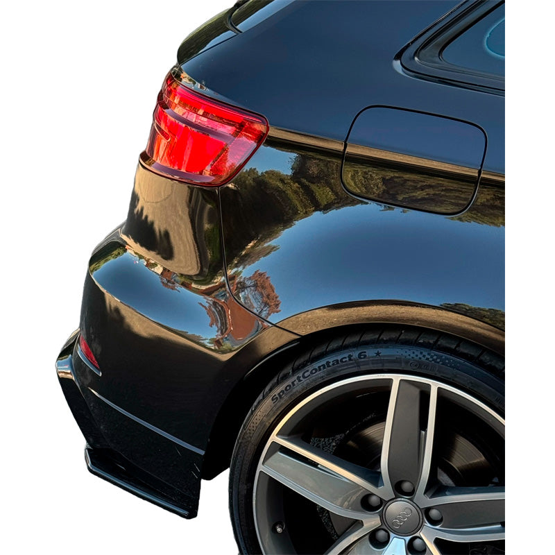 OneWay, Bagkofanger splittere, Højglans sort, Passer til Audi S3 Sportback 8V Facelift (2016-2020)