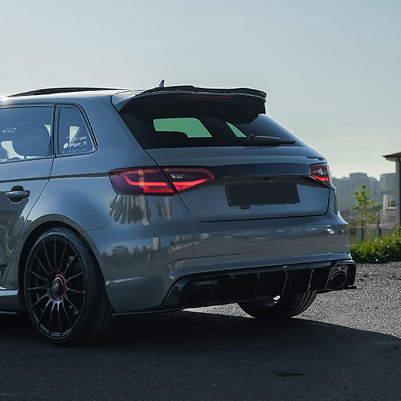 OneWay, Vindafvisere, Glossy Sort, Passer til Audi RS3 8V Sportback 2015-2016 - 2 stk.