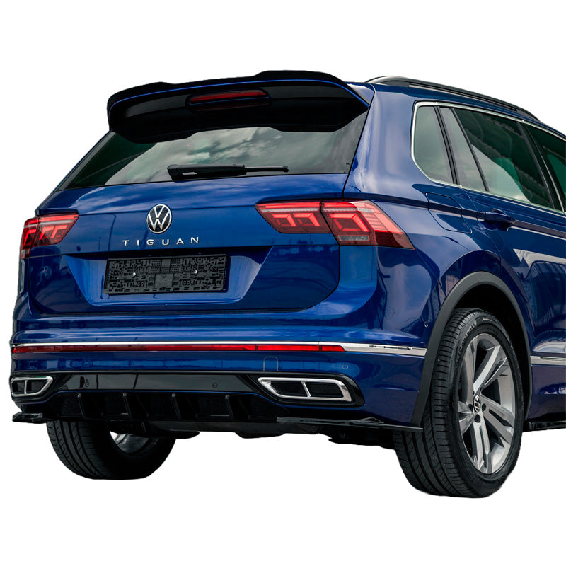 OneWay, Bagkofanger splittere, Glossy sort, Passer til Volkswagen Tiguan II R-Line Facelift (2020-2024)