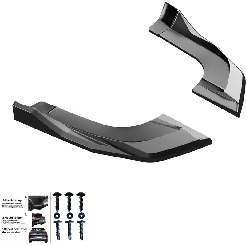 Oneway Rear Side Diffusors suitable for Volkswagen Tayron (R41) 2024- - Gloss black