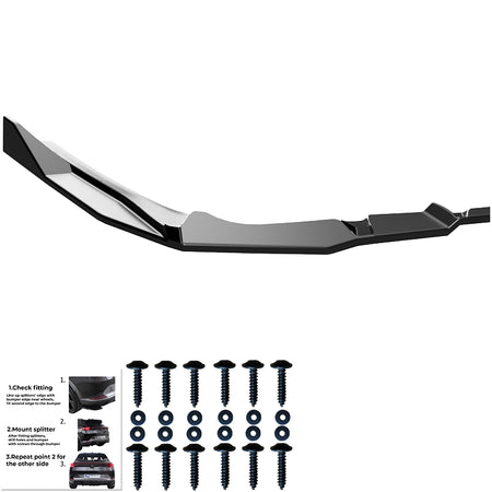 OneWay, Underlæbe, bag, Blank sort, passer til BMW 5-Serie G60/G61 Sedan/Touring M-Pack (2023-), inkl. i5