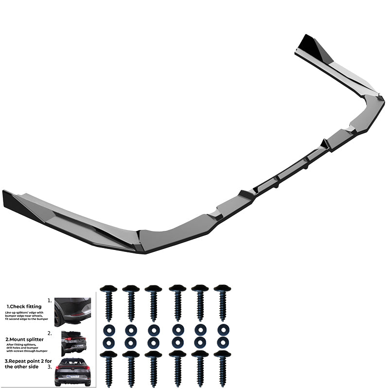 OneWay, Underlæbe, bag, Blank sort, passer til BMW 5-Serie G60/G61 Sedan/Touring M-Pack (2023-), inkl. i5
