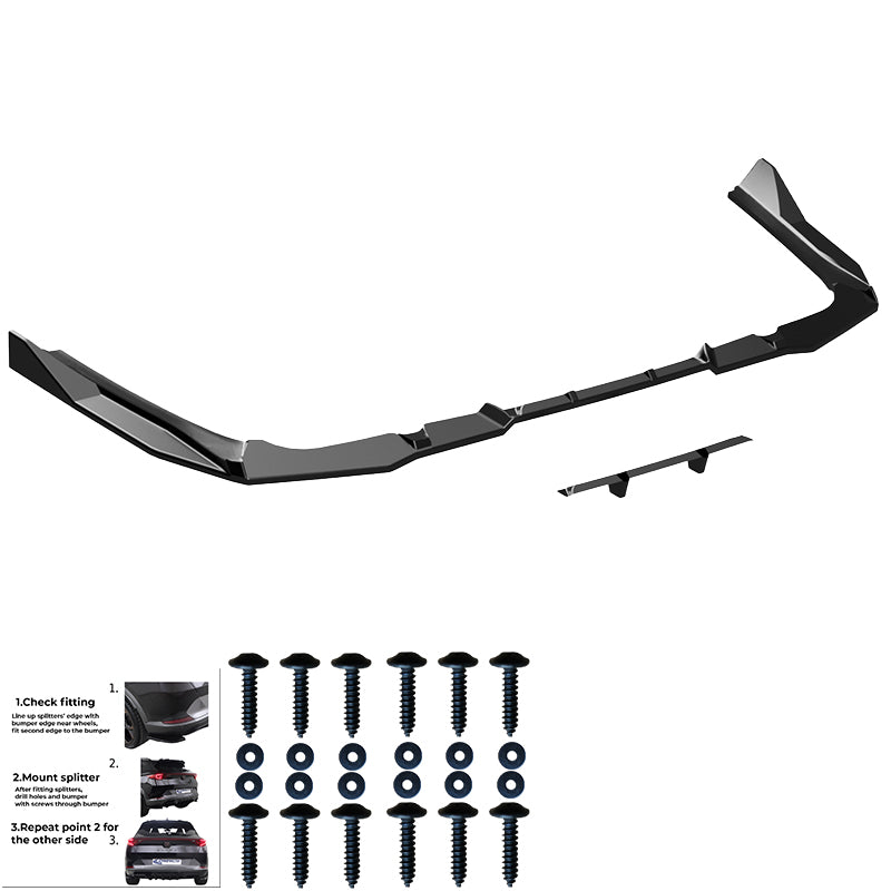 OneWay, Underlæbe, bag, Blank sort, passer til BMW 5-Serie G60/G61 Sedan/Touring M-Pack (2023-), inkl. i5