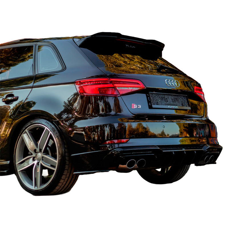 OneWay, Bagkofanger diffuser, Glansfuld sort, Passer til Audi S3 Sportback 8V Facelift (2016-2020)