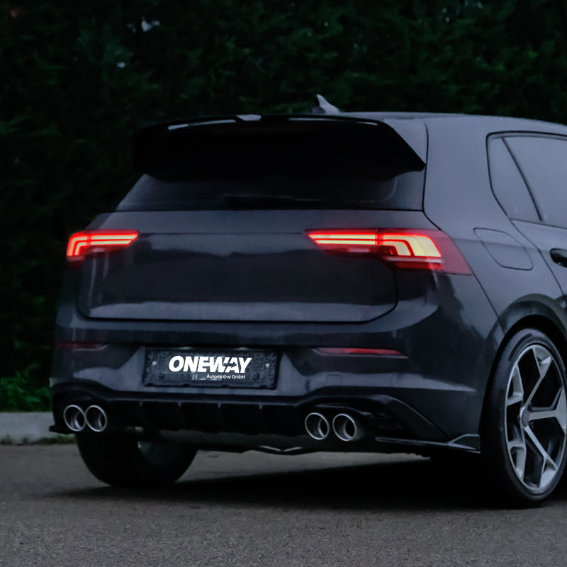 OneWay, Underlæbe, Blank sort, passer til Volkswagen Golf VIII HB 3/5-dørs (2020-2024) & FL (2024-), ekskl. GTi/GTD/GTE/R/R-Line