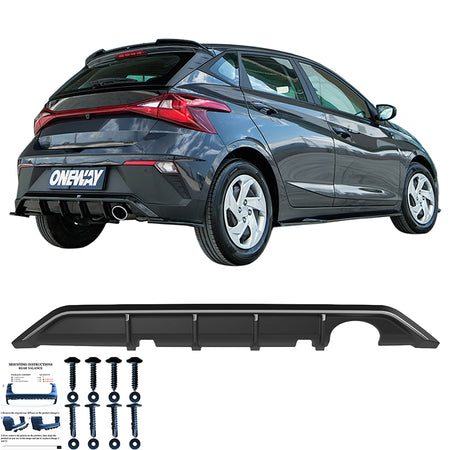 OneWay, Underlæbe, Blank sort, passer til Hyundai i20 III (BC3) Facelift (2023-)