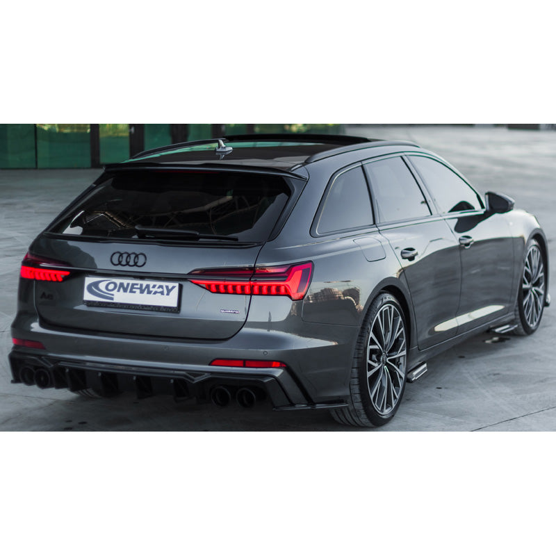 OneWay, Bagagerumsspoiler, Blank Sort, Passer til Audi A6 S-Line/S6 C8 Avant (2018-), 'Sporty Design'