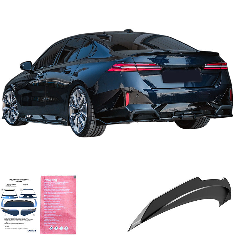 OneWay, Bagspoiler, Blank sort, passer til BMW 5-Serie G60 Sedan (2023-) inkl. i5