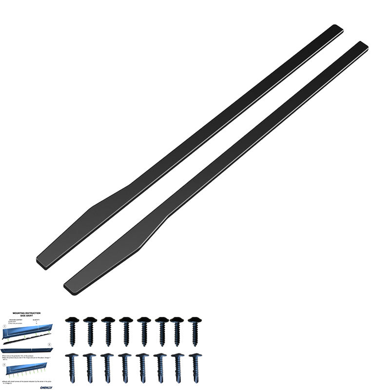 OneWay, Sideskørter, Glossy Sort, Passer til Mercedes C-Class W205 Sedan/Kombi 2015-2021