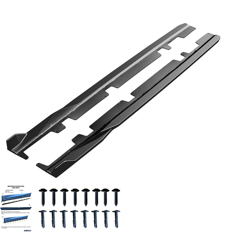 OneWay, Sideskørter, Glanssort, Passer til Ford Fiesta ST/ST-Line MK8 (2017-), 2 dele