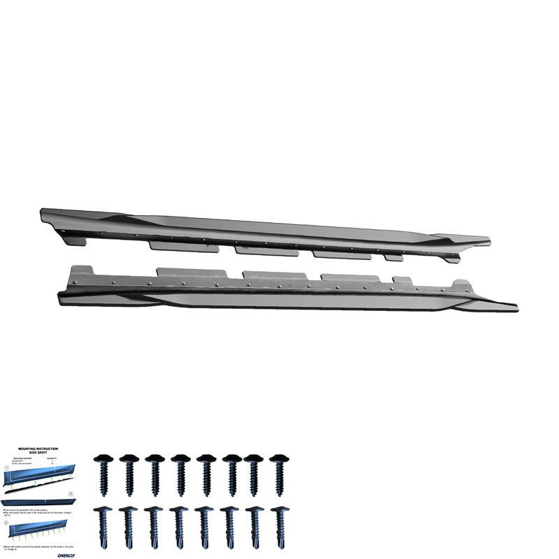 OneWay, Sideskørter, Glossy Sort, Passer til BMW X1 F48 M-Pack (2015-2019)
