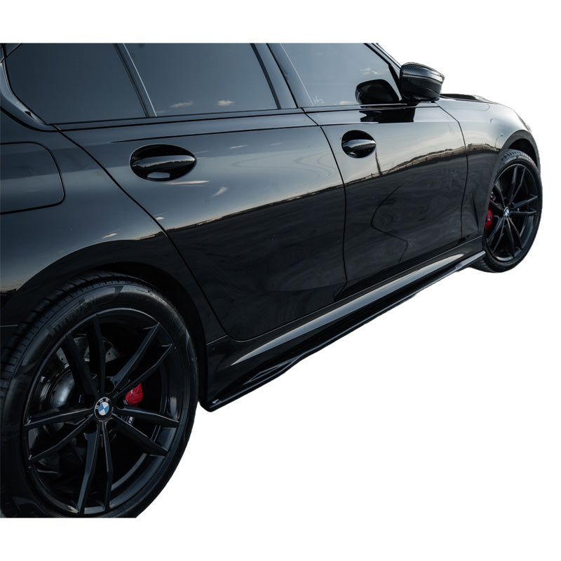 OneWay, Sideskørter, Glossy Sort, Passer til BMW 3-Series G20/G21 M-Pack/M340i 2022-, 2-delt sæt