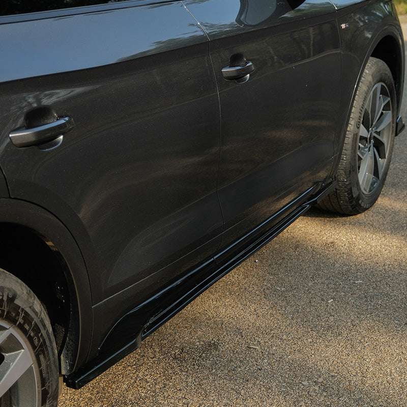 OneWay, Sideskørter, Glossy Sort, Passer til Audi SQ5 / Q5 S-Line (FY) Facelift 2020-2024, 2-delt sæt